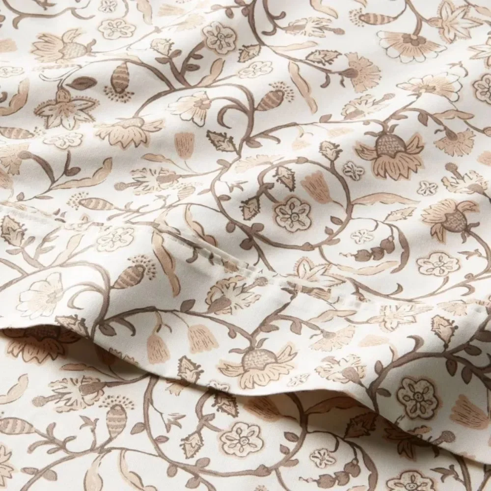 Threshold Performance Twin Sheet Set in a Botanical Print-New item